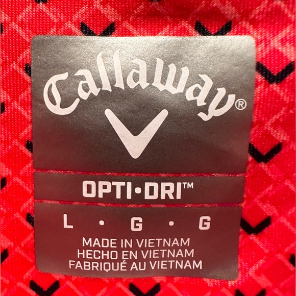 Callaway Opti-Dri Men's Size Large All Over Chevron Print Golf Shirt Polo Pink - Picture 2 of 5